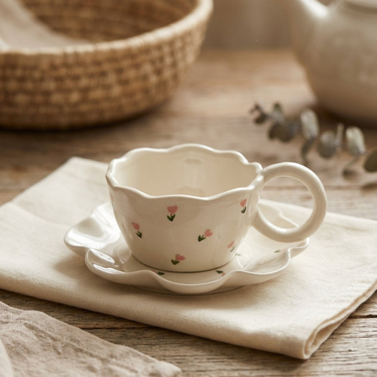 Porcelain Mug & Saucer